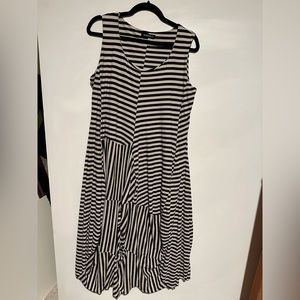Rundholz Taupe and Black Striped Dress